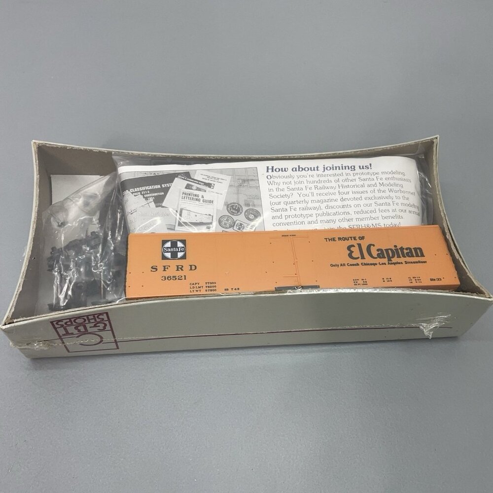 Vintage HO C&BT Santa Fe El Capitan Ice Reefer SFRD 36521 Orange Train Car Kit